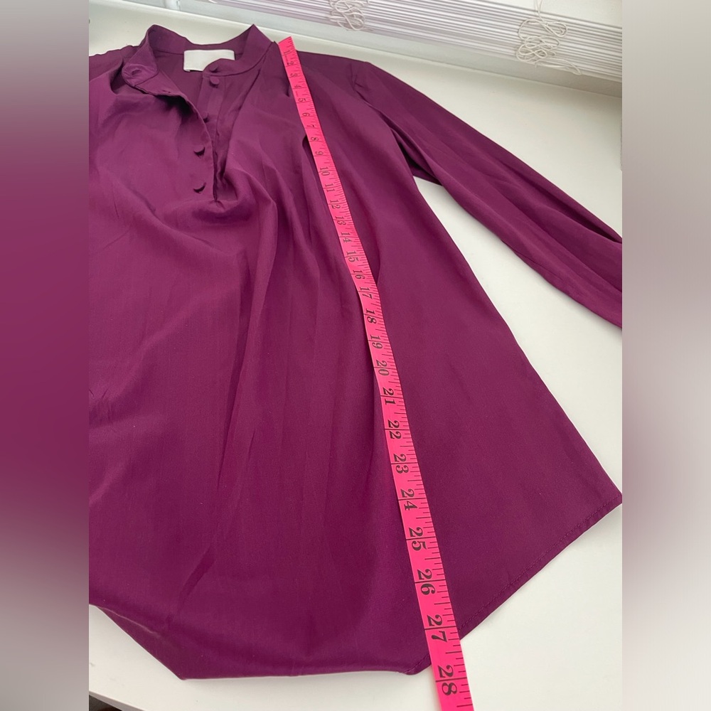 3.1 Philip Lim Silk Blend Blouse Raspberry Purple colour Covered Buttons Size 0 - Picture 10 of 12